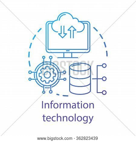 Information Technology Concept Icon. Computer Science. Structuring, Storing, Retrieving, And Sending
