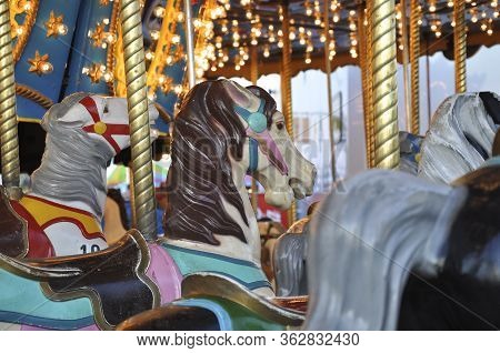 Carousel Ride At Canadian National Exhibition In Toronto, Ontario, Canada.