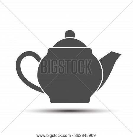 Simple Vector Icon Of A Teapot For Tea. Stock Design Isolated On A White Background For Websites And