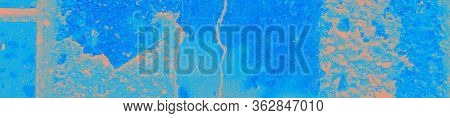 Abstract Coral And Blue Color Texture Background With Copy Space For Design.