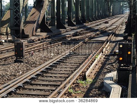 Railway railroad tracks