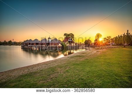 Sunrise On Sunny Lakes (slnecne Jazera) In Senec, Slovakia