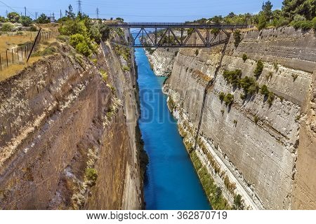 The Corinth Canal Is A Canal That Connects The Gulf Of Corinth With The Saronic Gulf In The Aegean S