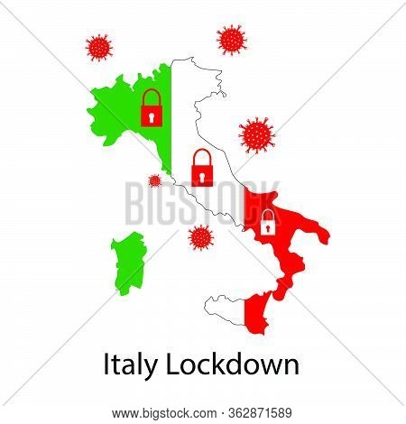 Padlock Italy Lockdown Disease Corona Virus  Banner Poster