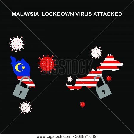 Pandemic Virus Corona Disaster Attacked  Country Malaysia Illustration