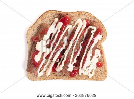 Chopped Up Frikadel, A Dutch Fast Food Snack, Isolated