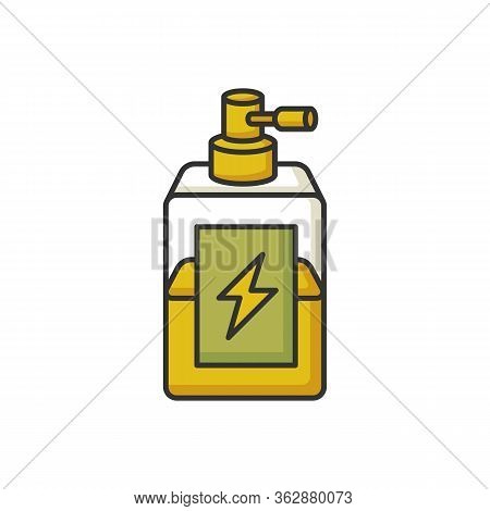 Antistatic Hair Sprayer Rgb Color Icon. Liquid Product In Container For Winter Haircare. Chemical Co