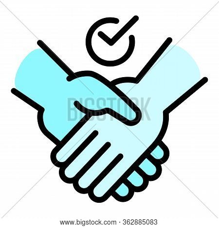 Frienship Handshake Icon. Outline Frienship Handshake Vector Icon For Web Design Isolated On White B
