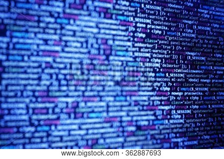 Learning Programming Concept. Learning Programming Concept. Blue Background For Programming Schools 