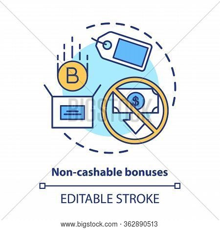 Non Cashable Bonuses Concept Icon. Cryptocurrency, Electronic Currency Idea Thin Line Illustration. 
