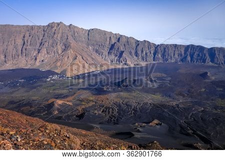 Cha Das Caldeiras View From Pico Do Fogo In Cape Verde, Africa