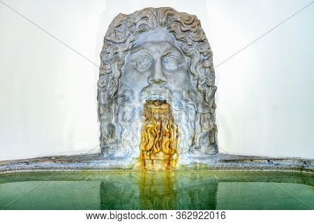 Rome, Italy - August 19, 2017: Colonna Palace, The Mascherone Fountain