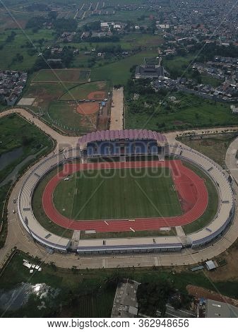 Tanggerang, Indonesia - December 27, 2019 : Looks Over The Benteng Stadium Tanggerang Football Club 