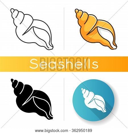 Tulip Shell Black Glyph Icon. Exotic Gastropod Cockleshell, Conchology Silhouette Symbol On White Sp