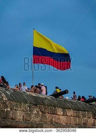 Cartagena, Colombia - November 05, 2019 :castillo De San Felipe De Barajas Castle In Cartagena De In