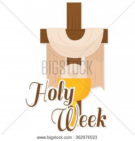 Holy Week Poster. Cross, Chalice And Host - Vector