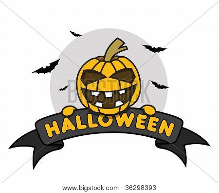 Citrouille d'Halloween sur ruban