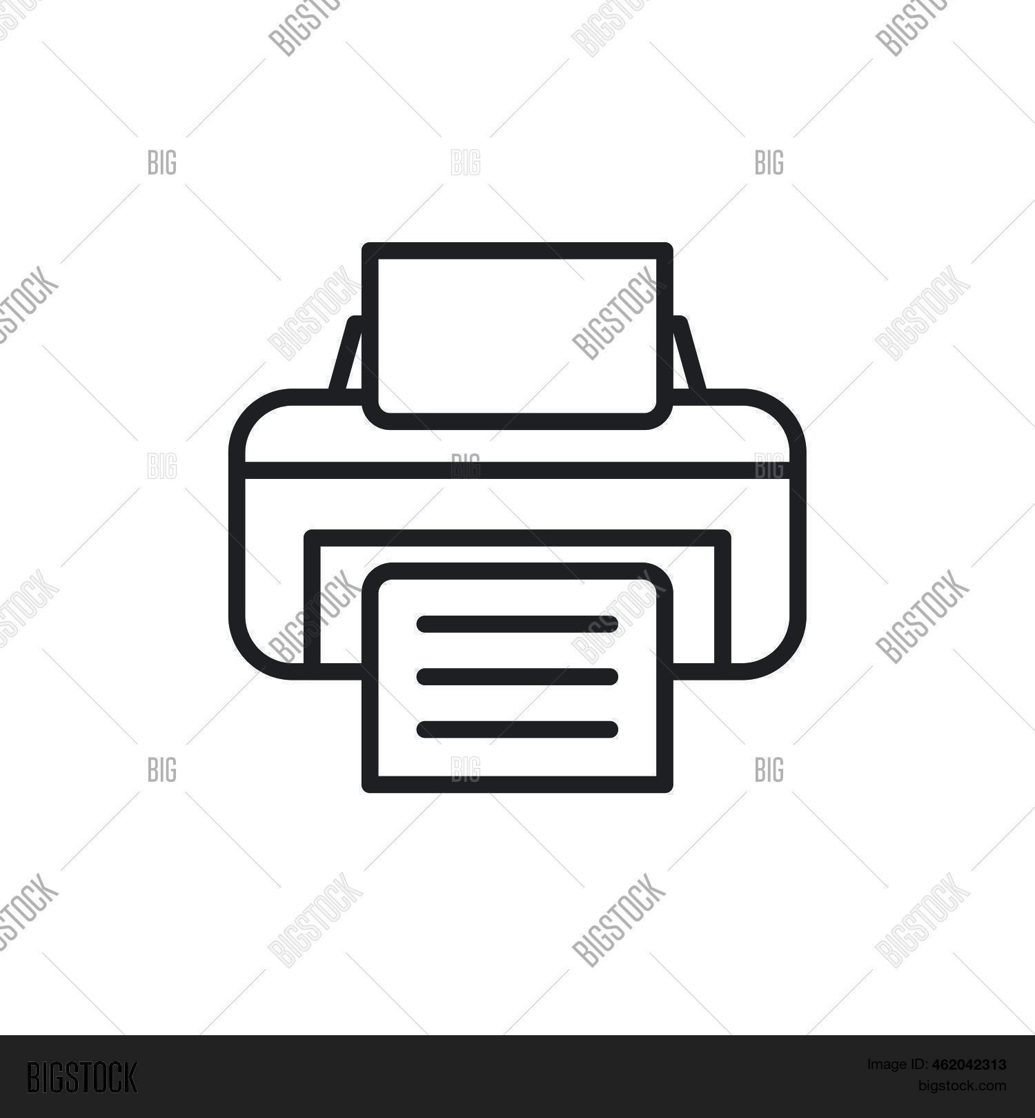 Editable Printer Printer Icon Template Vector & Photo (Free Trial) | Bigstock