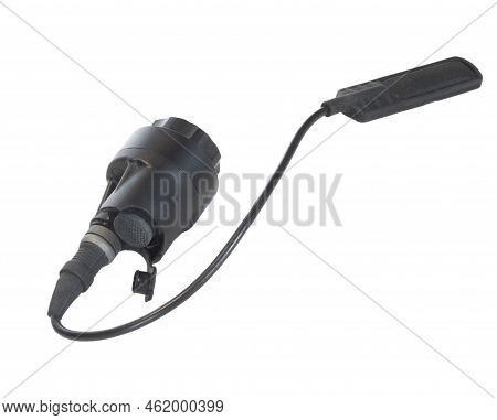 Tail Cap And Pressure Pad To Turn On A Weaponlight Isolated On White