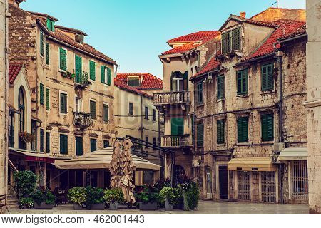 Fruit Old Square In Split, Croatia In Diolectians Palace Area, Unesco Heritage. Travel Destination B
