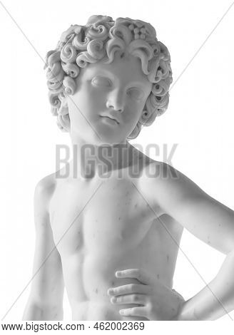 Ancient statue. Bacchus sculpture of Lorenzo Bartolini in the State Hermitage Museum. Masterpiece isolated photo with clipping path