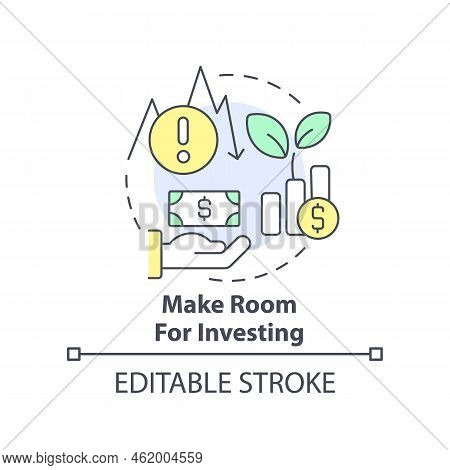 Make Room For Investing Concept Icon. Money Contributions. Budgeting For Inflation Abstract Idea Thi