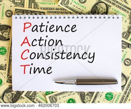 Pact Patience Action Consistency Time Symbol. Concept Words Pact Patience Action Consistency Time On