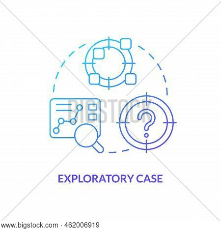 Exploratory Case Blue Gradient Concept Icon. Identify Objectives To Research. Type Of Events Study A