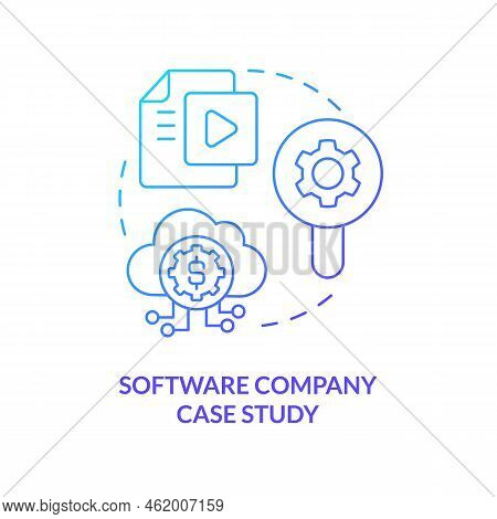 Software Company Case Study Blue Gradient Concept Icon. It Industry Solutions. Coding Process Abstra