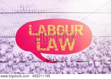 Text Sign Showing Birth Life Date. Word For Rules Implemented By The State Between Employers And Emp