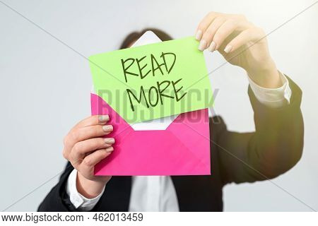 Text Showing Inspiration Read More. Business Approach Provide More Time Or Thorough Reading For A Sp