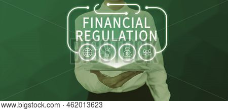 Sign Displaying Financial Regulation. Business Concept Aim To Maintain The Integrity Of Finance Syst
