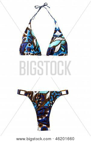 Bikini Halter stampa geometrica astratta vintage