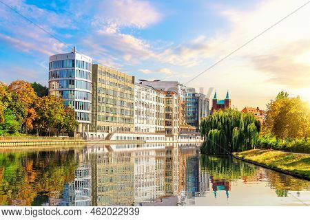 Classic German Buildings On The Bank Of The River Spree Of Berlin, Germany
