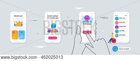 Outline Set Of Refrigerator, Tablet Pc And Technical Info Line Icons For Web Application. Phone Ui I