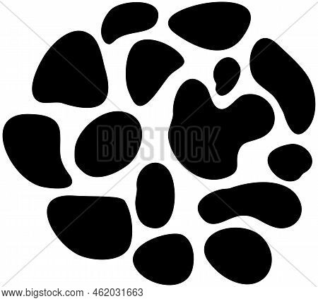 Hand Drawn Doodle Abstract Pattern In Black And White Style, Texture Background. Figures Shape Of Gr