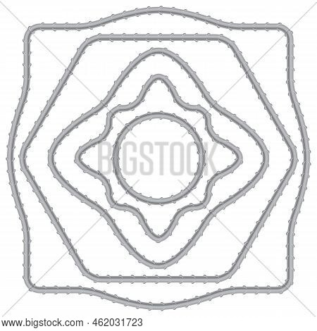Rebars, Reinforcement Steel Frame Isolated On White Background. Construction Metal Armature.