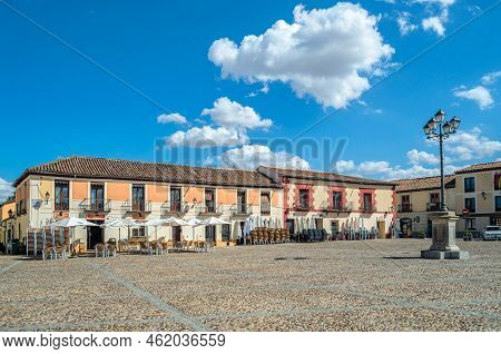 Navalcarnero, Spain - September 20, 2021: Main Square (called Plaza De Segovia) In The Town Of Naval