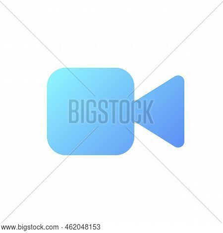 Video Call Pixel Perfect Flat Gradient Color Ui Icon. Videotelephony. Distant Conversation With Came