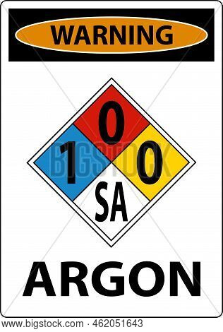 Nfpa Warning Argon 1-0-0-sa Sign On White Background