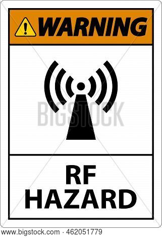 Warning Rf Hazard Sign On White Background
