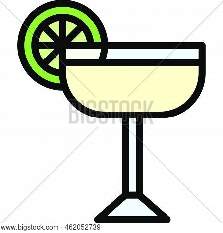 Gimlet Cocktail Icon, Alcoholic Mixed Drink Vector Illustration