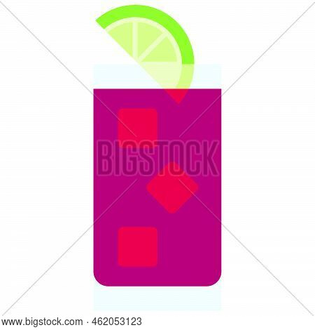 El Diablo Cocktail Icon, Alcoholic Mixed Drink Vector Illustration