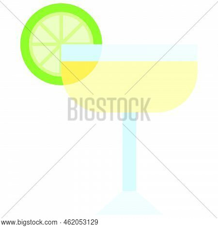 Gimlet Cocktail Icon, Alcoholic Mixed Drink Vector Illustration