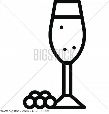 Kir Cocktail Icon, Alcoholic Mixed Drink Vector Illustration