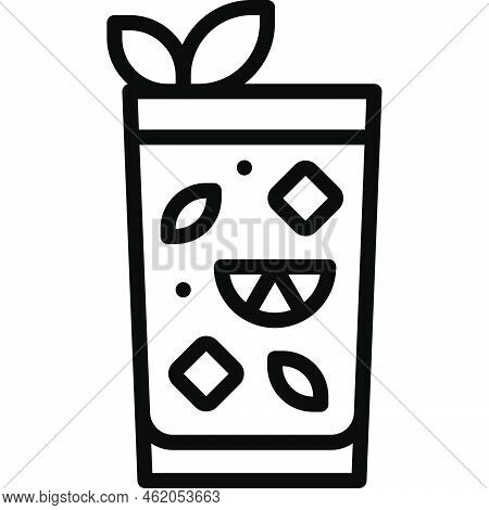 Rebujito Cocktail Icon, Alcoholic Mixed Drink Vector Illustration