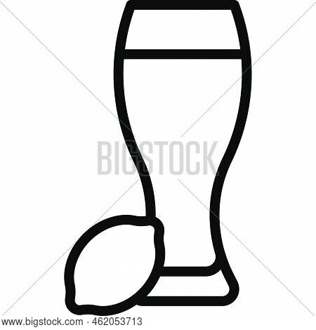 Shandy Cocktail Icon, Alcoholic Mixed Drink Vector Illustration