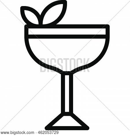 Southside Cocktail Icon, Alcoholic Mixed Drink Vector Illustration