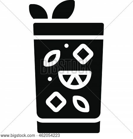 Rebujito Cocktail Icon, Alcoholic Mixed Drink Vector Illustration