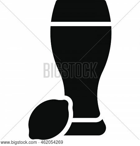 Shandy Cocktail Icon, Alcoholic Mixed Drink Vector Illustration